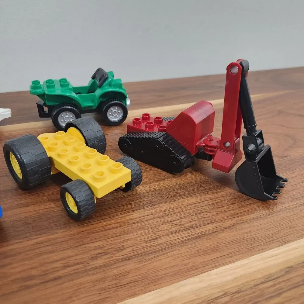 Lego Duplo Vehicle Rattle Lot of 7 Excavator Racecar Car